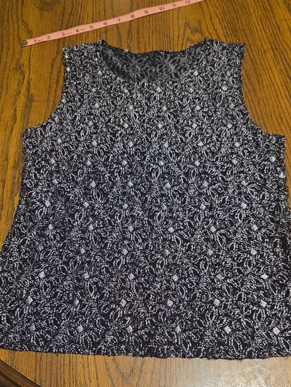 Revolution Black and White Lace-Effect Sleeveless Tank